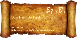 Szalma Balambér névjegykártya
